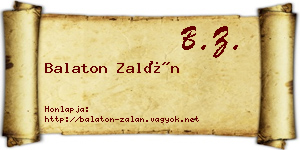 Balaton Zalán névjegykártya